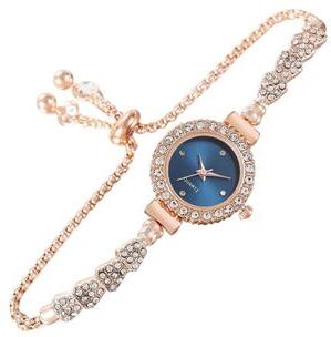 Uplift Essentials High End Diamond Bracelet Watch Elegant Easy Read Dial And Shiny Crystal Wristwatch For Women blue