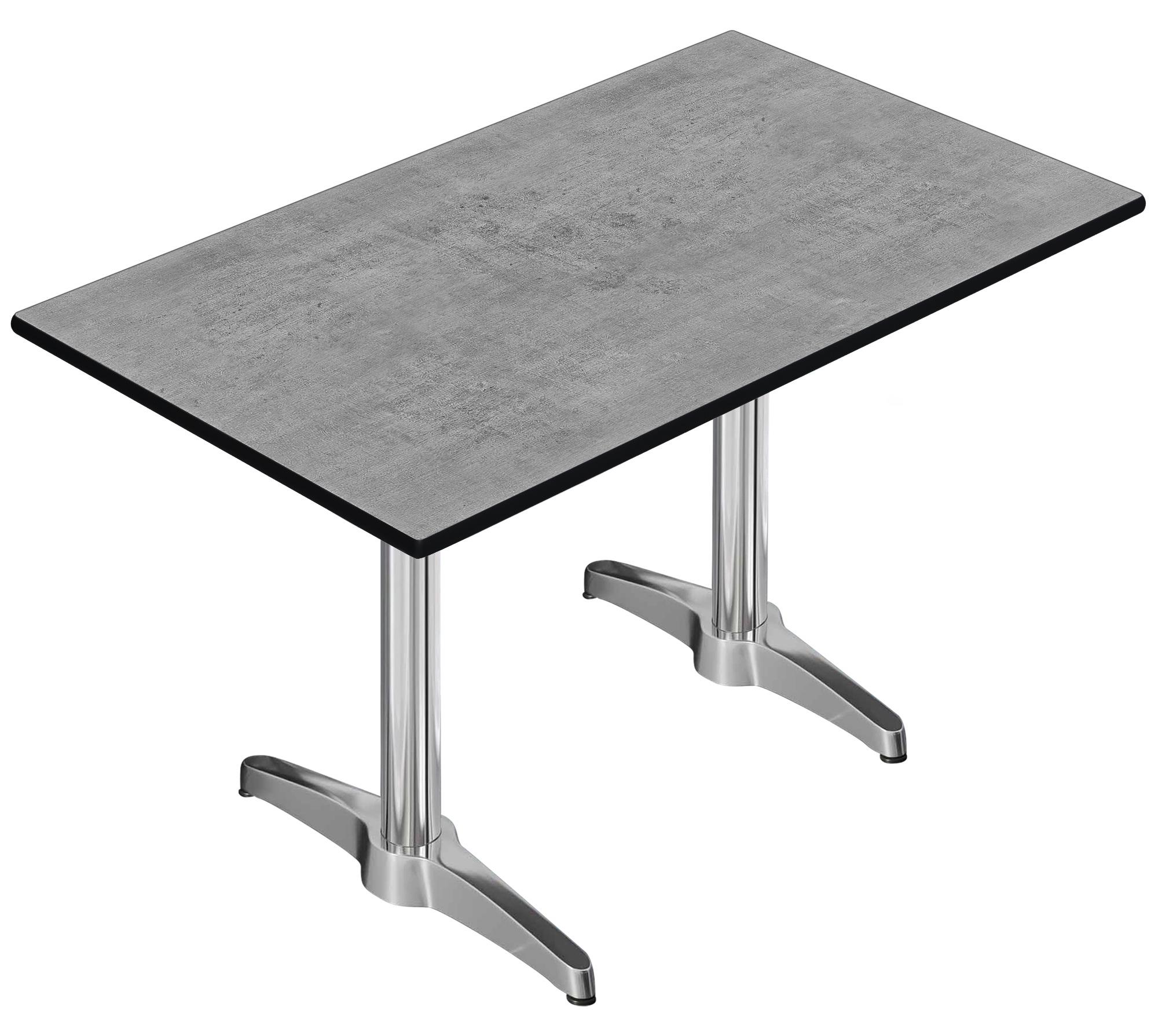 CPBL | HPL Bistrotisch | B:T:H 120 x 70 x 80 cm | Beton / Aluminium | Zusatzgewicht | Rechteckig | Bistrotisch Gastro Tisch