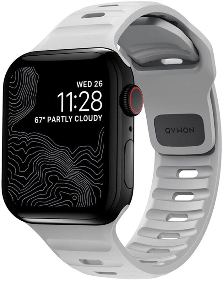 Nomad Apple Watch (42/44/SE/45/46/49mm) Sport Band Rem - Lunar Gray