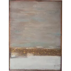 KARE DESIGN Wandbild 90 x 120 cm Abstract Horizon 61660 Holz, Textil, Natur Bunt