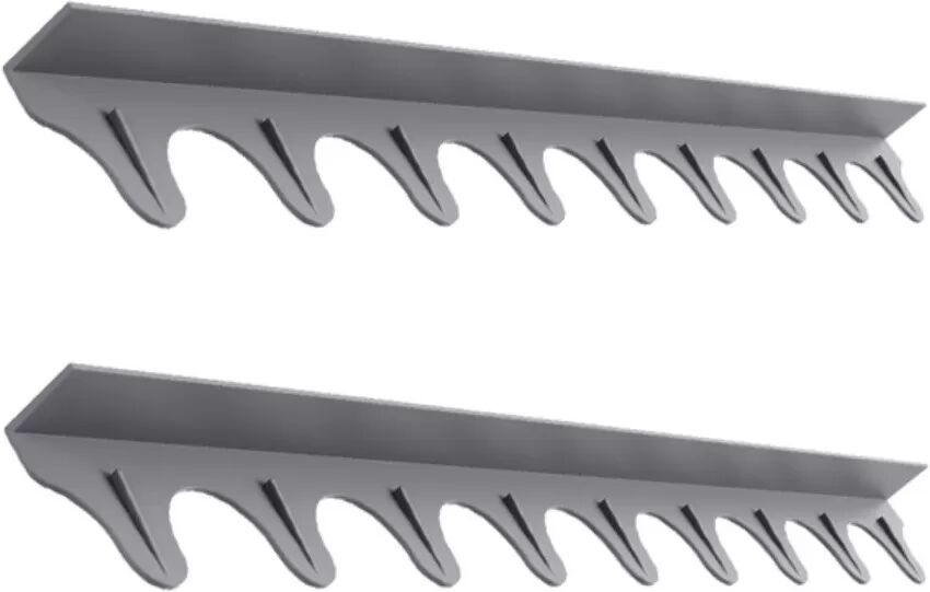 INF 21-Zoll Wellenmuster L-förmiger Silikon Küchenspalt Abdeckstreifen - 2er Set Grau