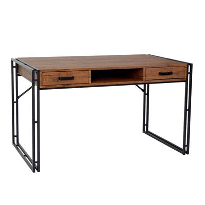 Mendler Schreibtisch HWC-A27, Bürotisch Computertisch, 122x70cm 3D-Struktur ~ Wildeiche-Optik