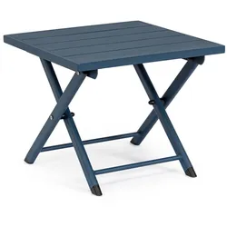 Gartenbeistelltisch Taylor aus Aluminium, modern, klappbar, blau, rechteckig, leicht und wetterfest