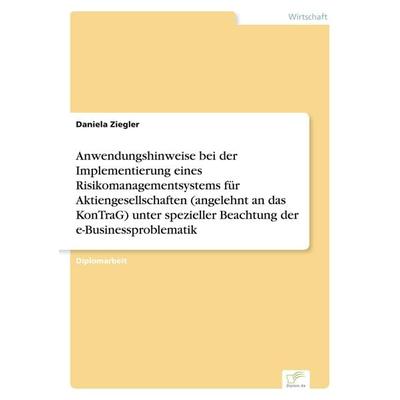 Anwendungshinweise bei der Implementierung eines Risikomanagementsystems für Aktiengesellschaften (angelehnt an das KonTraG) unter spezieller