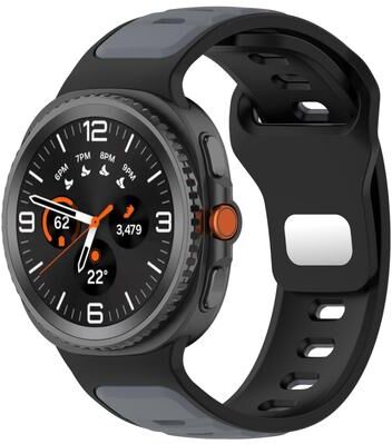 Everyday Crate Samsung Galaxy Watch8 Classic Silicone Watch Band Dual Color Adjustable Sport Strap black Green