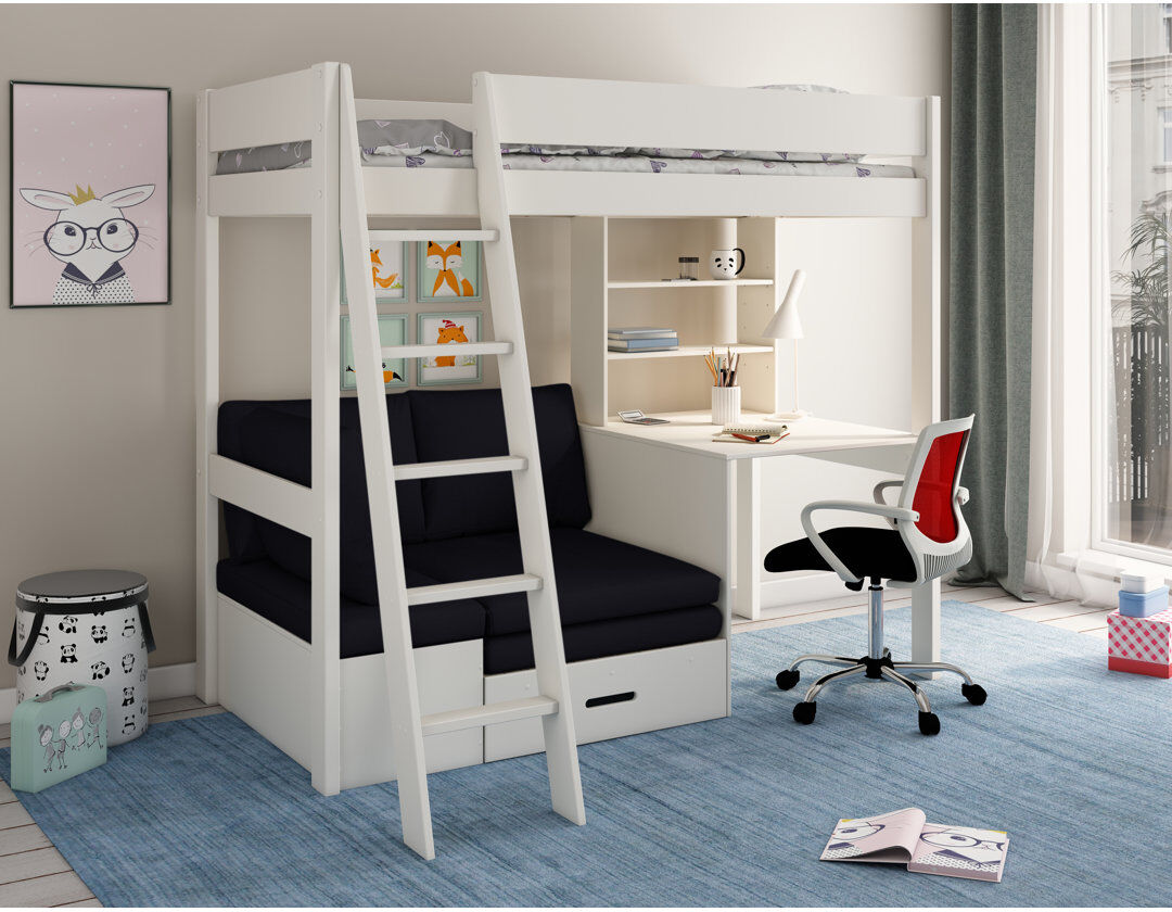 Zoomie Kids Thorlof Single (3') Kids Bed White/Black