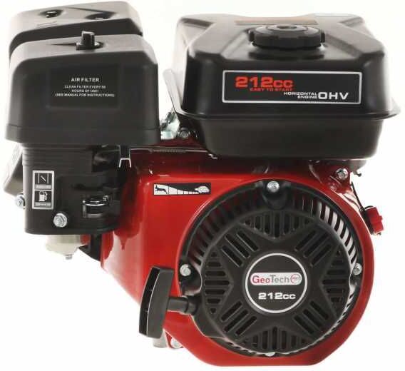 Einzylinder-4-Takt-Benzinmotor GeoTech Pro 212ccm mit horizontaler Antriebswelle