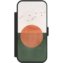 Nivocase Klapphülle für Apple iPhone Air Handyhülle aus Kunst Leder NIVOflip schwarz Sonnenschein (Apple iPhone Air), Smartphone Hülle, Schwarz