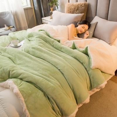 Combo Retail Shop Wool Throw Blanket, Winter Bed Blankets, Queen Duvet Cover light Green 150x200cm 1.3kg