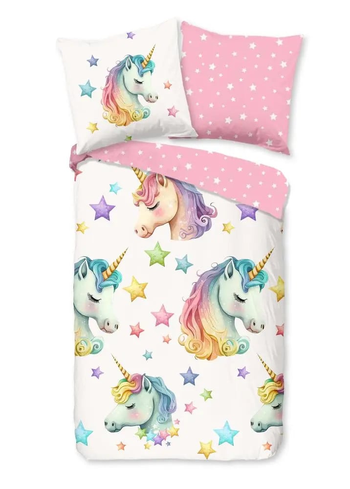 Pure Kinderdekbedovertrek Fancy - Multicolour/Wit/Roze - 135 x 200 cm - 100% Polyester