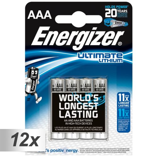 12x4 ENERGIZER Ultimate Lithium Micro AAA LR 03 1,5V