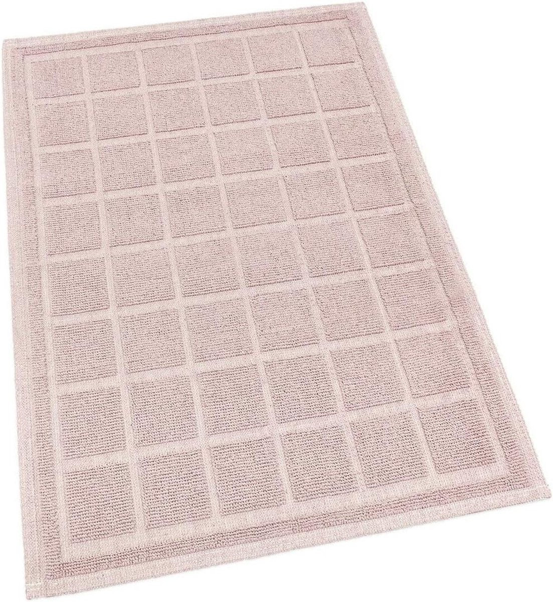 Roze Katoenen Vloerkleed voor Badkamer of Keuken, 70 x 130 cm