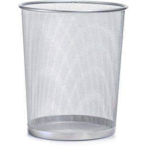 Zeller Papierkorb Mesh, silber, rund, aus Metalldraht, 18 Liter