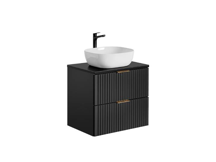Meuble simple vasque 60cm Adriel Noir