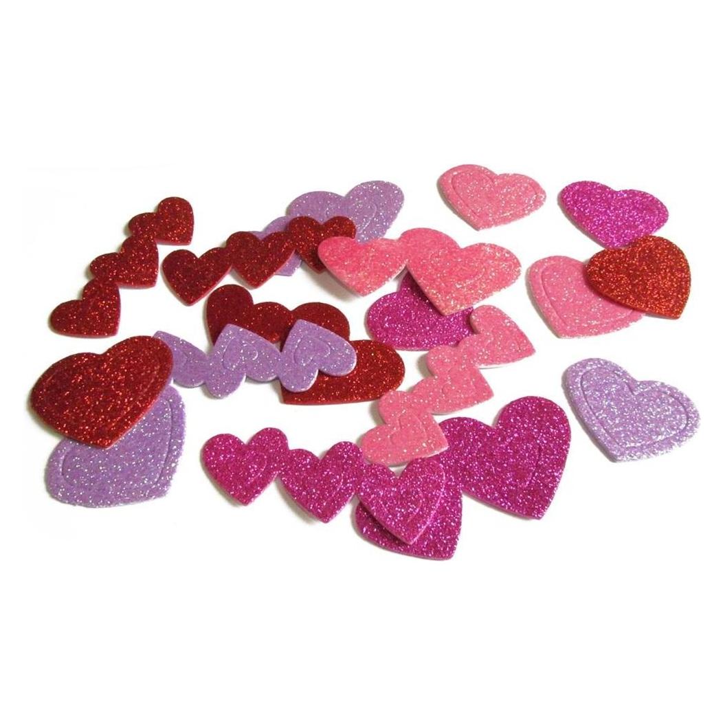 Arpex Schaumstoff-Glitzerherzen 45 Stk (45 Sticker) (54004062)