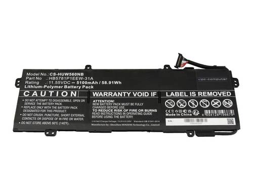 Ipc-computer Notebook-Akku Akku HB5781P1EEW-31A REPLACE 11.55V 5100 mAh