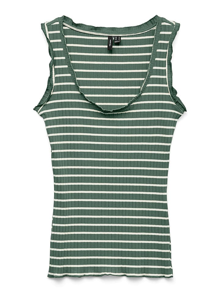 Vero Moda Top in Grün/ Weiß - M