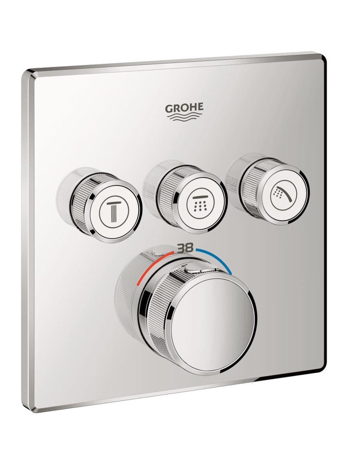 Grohe Grohtherm SmartControl, Thermostat mit 3 Absperrventilen, chrom