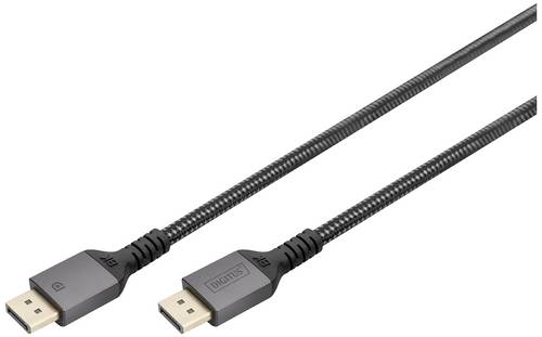 Digitus DisplayPort Anschlusskabel DisplayPort Stecker 1 m Schwarz DB-340201-010-S dreifach geschirmt, Flexibel, Halogenfrei, Rund DisplayPort-Kabel