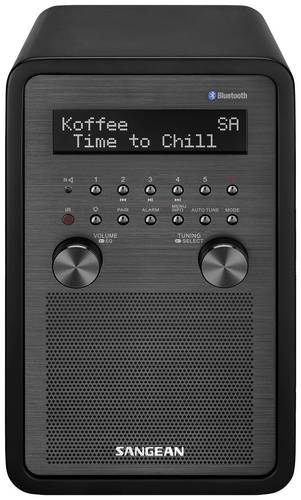 Sangean DDR-60 Tischradio DAB+, DAB, UKW AUX, Bluetooth, NFC Inkl. Fernbedienung, Weckfunktion Schwarz