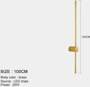 Inspire Essentials Modern LED Long Wall Light Minimalist Black Bedside Sconce 5 nature White(3500 5500k)