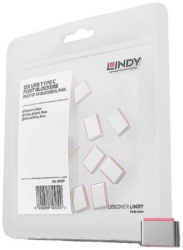 LINDY USB-C Port Schloss 10er Set Pink ohne Schlüssel 40437