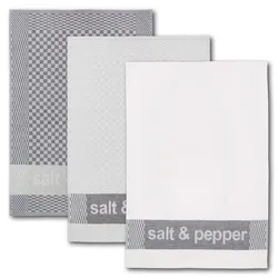 Dyckhoff Geschirrtuch 3er Set 'salt & pepper' 50 x 70 cm Grau