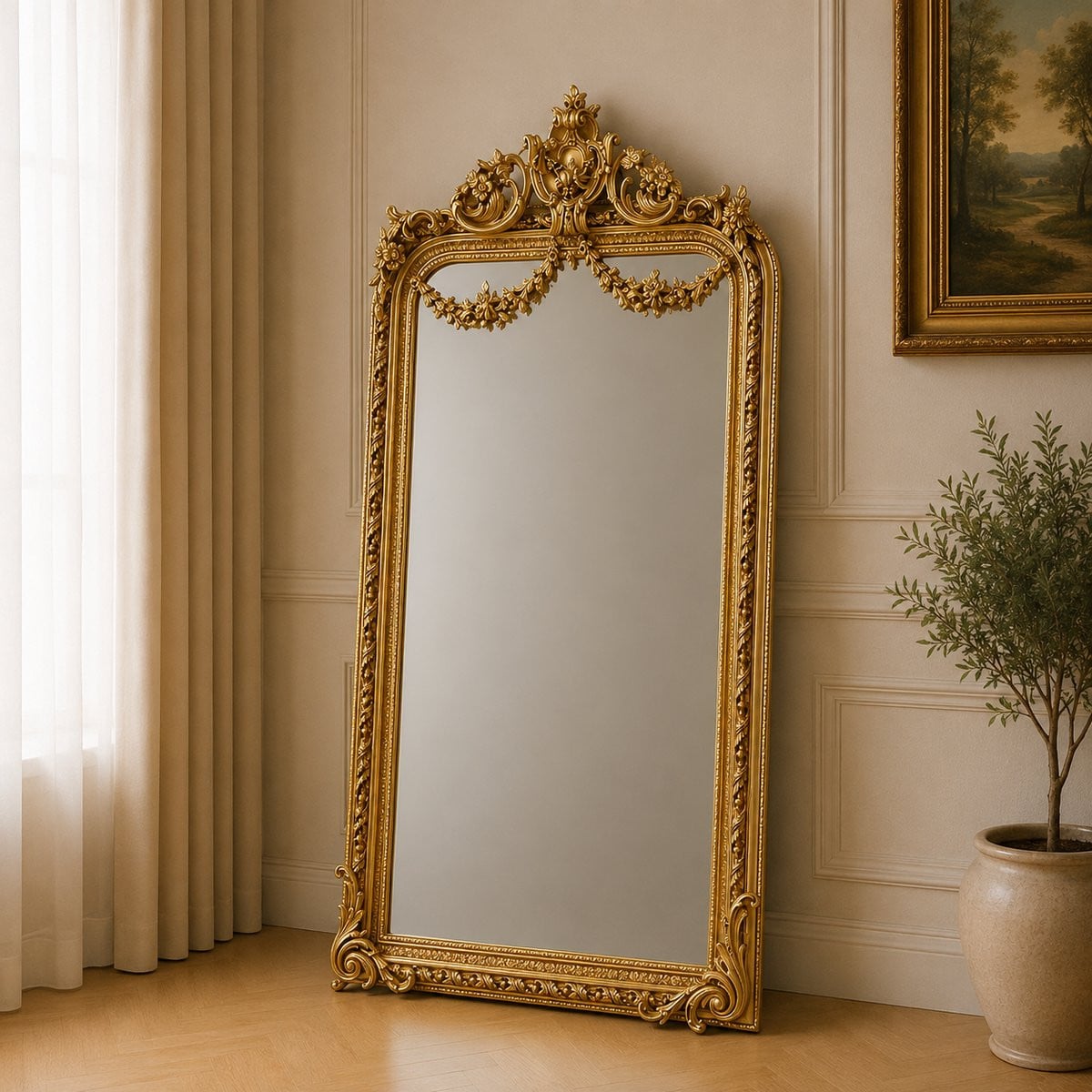 Barok Spiegel XXL Aphrodite Goud Wandspiegel