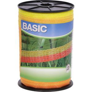 Kerbl Weidezaunband Basic 441524, Breite 20 mm, 200 m max. empfohlene Zaunlänge, gelb/orange, Rollenlänge 200m