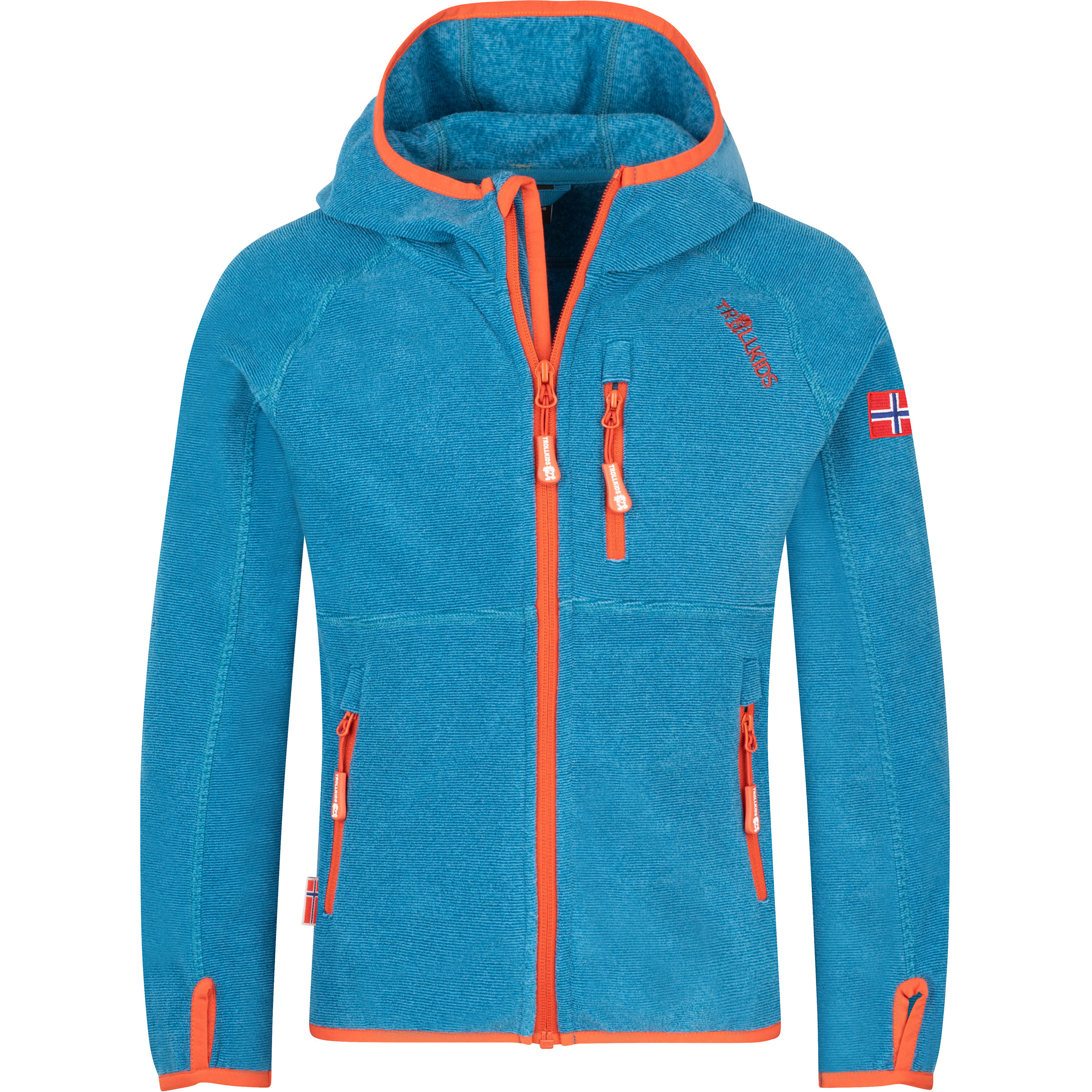 Trollkids Sandefjord Kinder Fleecejacke blau Größe 116 Trekking Widerstandsfähig