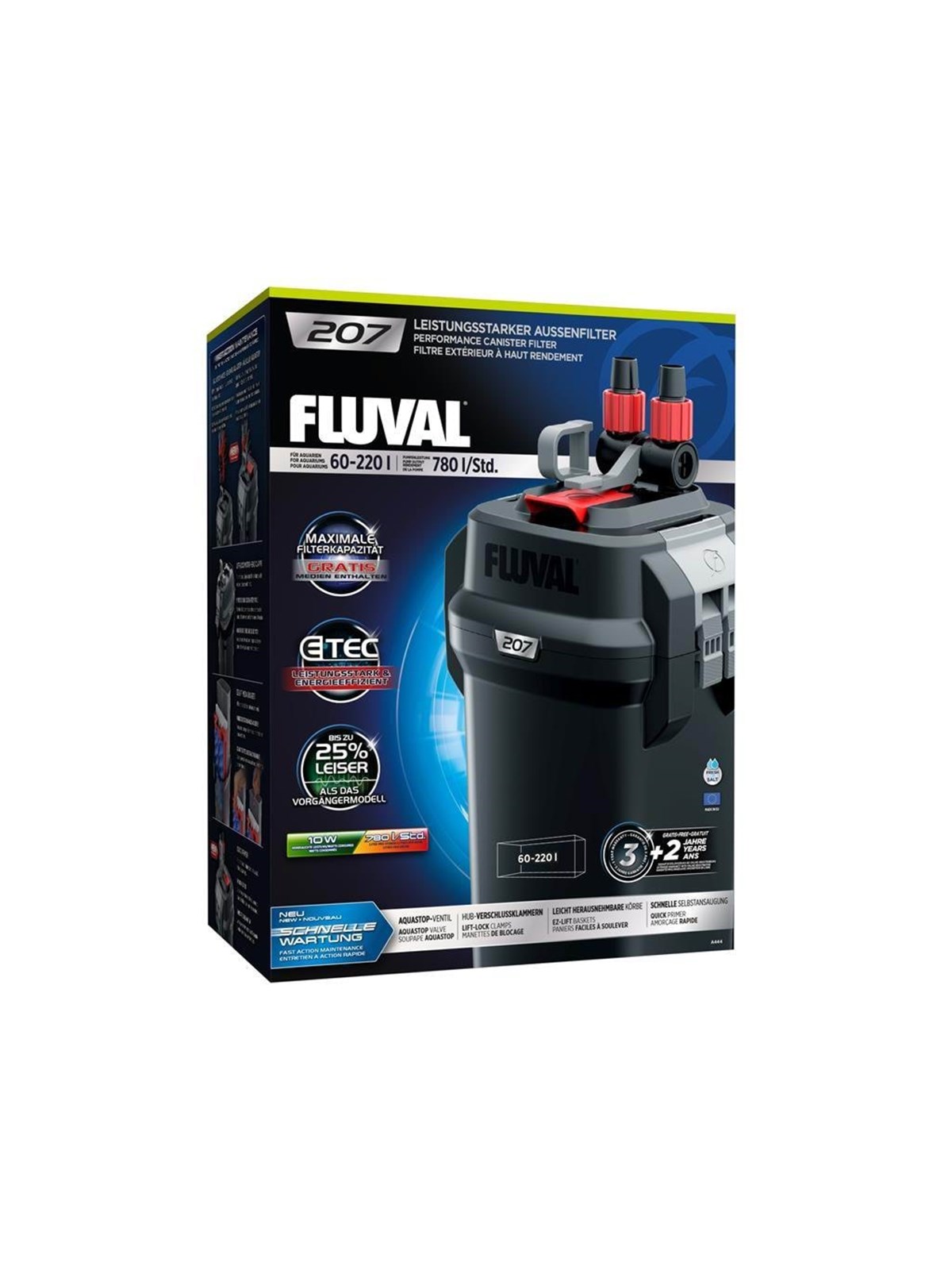 FLUVAL 207, 780 ltr./t. 10 Watt. 60-220 L