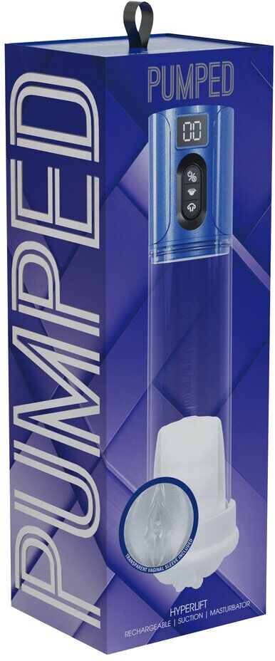 Pumped MaxLift - 7 Function Suction Masturbator Pump - Metallic Blue