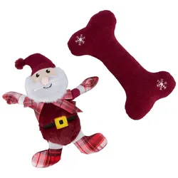 Trixie xmas giftset bot met kerstman pluche / stof (Plüschspielzeug Hund), Hundespielzeug