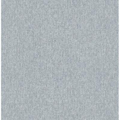 Advantage Herringbone Blue Tweed Wallpaper