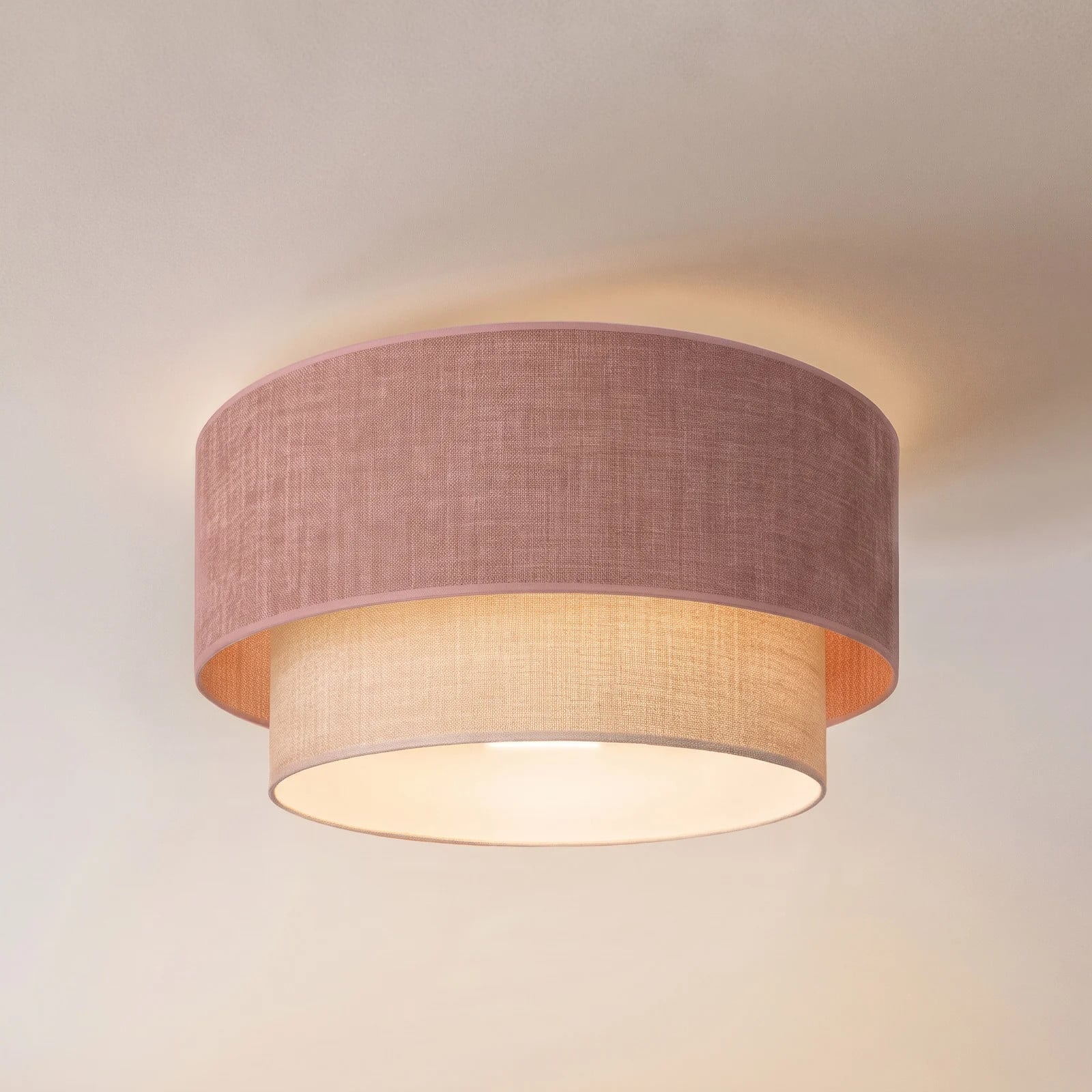 Duolla Boho plafondlamp beige/multicolor, Ø 45 cm, textiel en metaal, E27
