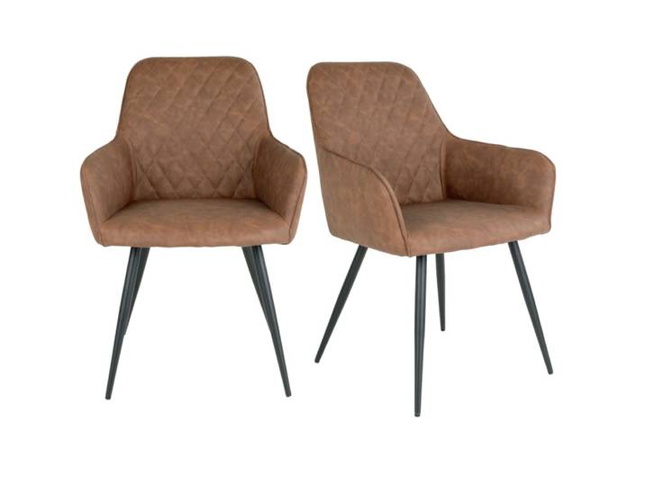 Chaise en pu marron vintage (x2)