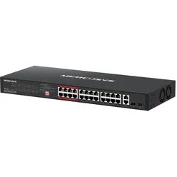 Mercusys MS126CP 24xFE PoE+ 2xGb rack switch (26 Ports), Netzwerk Switch, Schwarz