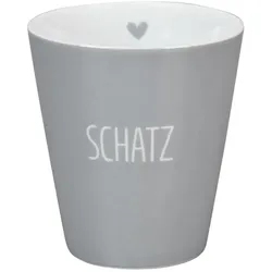 Krasilnikoff Becher, Happy Mug Schatz, 330 ml, grau