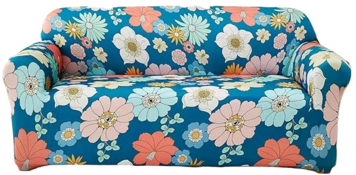 Elastische sofa cover met bloemendessin voor 1 tot 4-zits banken