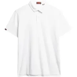 Superdry für Herren. M1110440A Essential Poloshirt gestrickt weiß (XL), Lässig, Baumwolle, Kurzarm