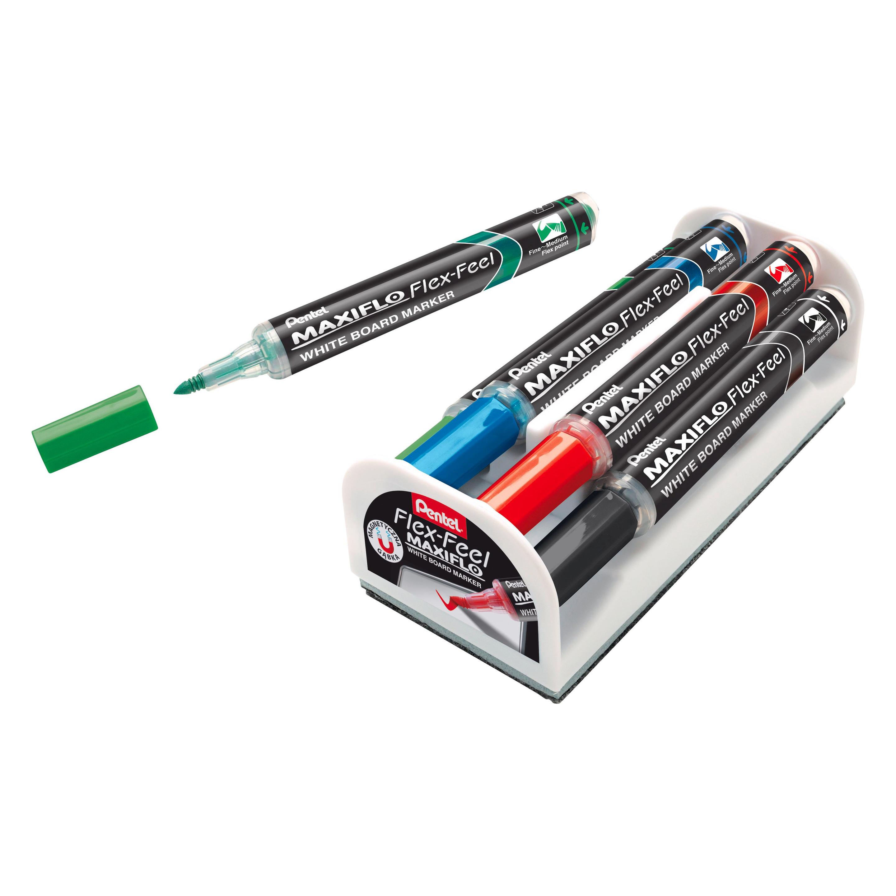 Pentel Whiteboardmarker Maxiflo Flex-Feel, 4er Set MWL5SBF-4 (4x) (MWL5SBF-4)