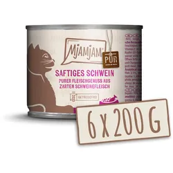 MJAMJAM Schwein pur Katzennassfutter Sparpaket 12 x 200 Gramm
