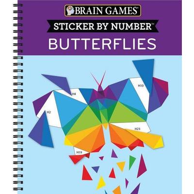 Brain Games - Sticker by Number: Butterflies (14 Images to Sticker), Taschenbuch von Publications International Ltd,Brain Games,New Seasons,