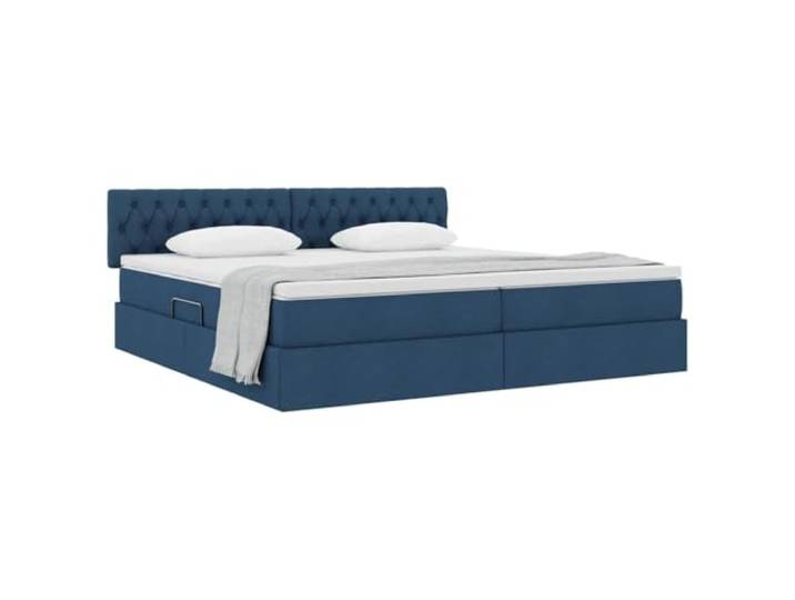 KTHLBRH Boxspringbett blau 200 x 200 cm mit Matratze Rechteckiges Design, stabiler Rahmen, Hebemechanismus, perfekt für moderne Räume