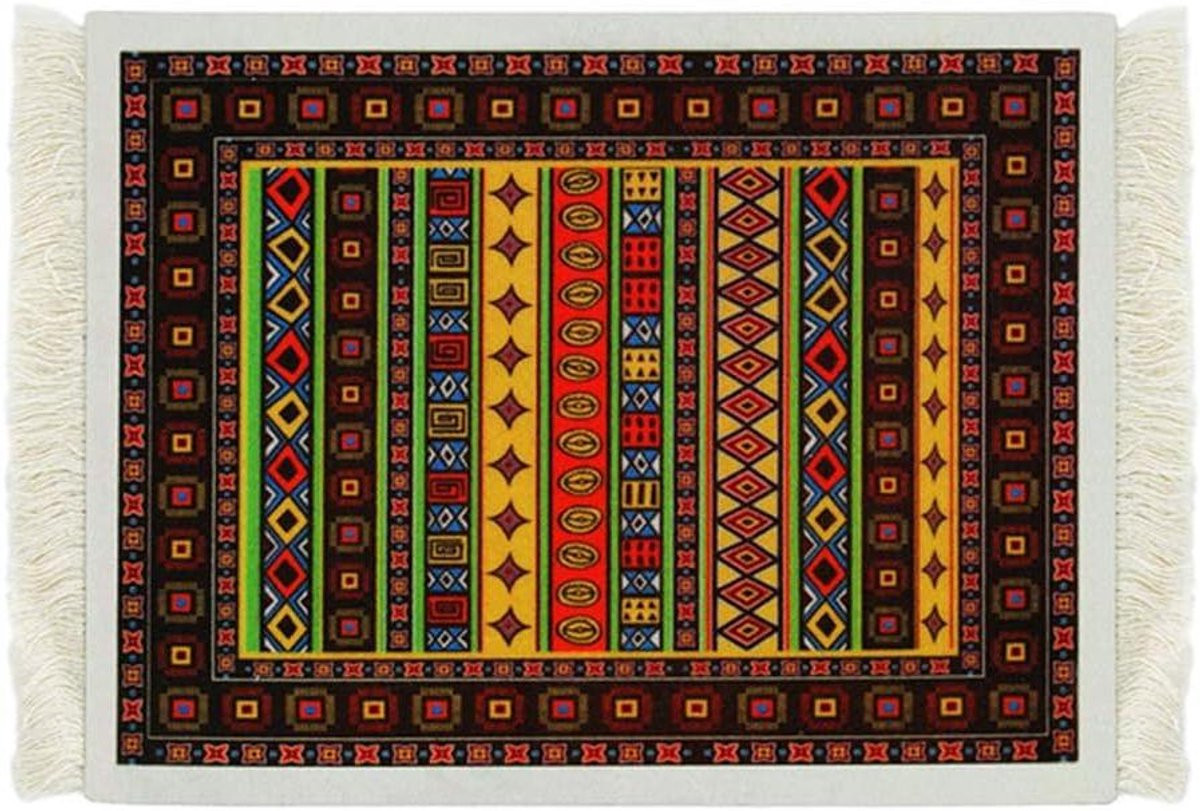 Muismat Perzisch Tapijt Bureau Onderlegger Wit Geel 180 x 230 mm