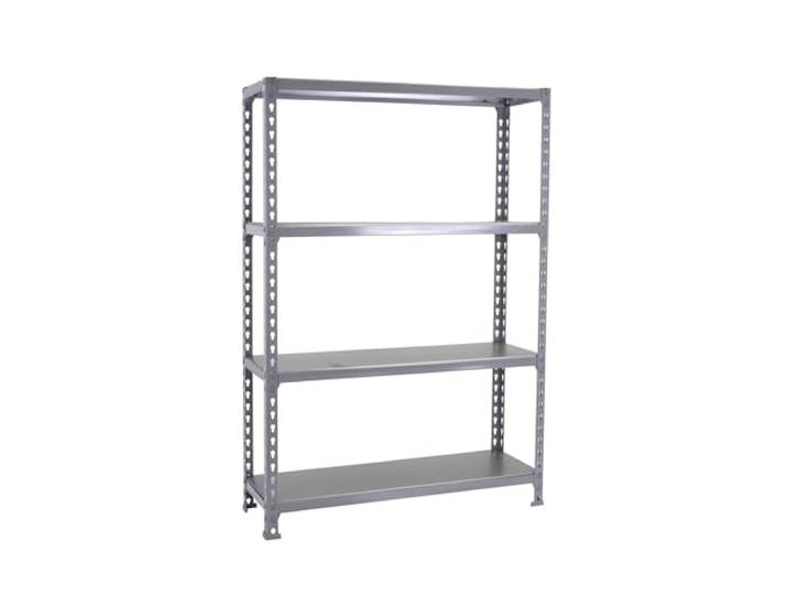 Simon Rack Metallregal 1500x1100x500 mm - Simonclick 4 Höhen, Metallablage, Biegepunkt 200 kg, Korrosionsschutzlackierung, Klicksystem-Montage, Grau