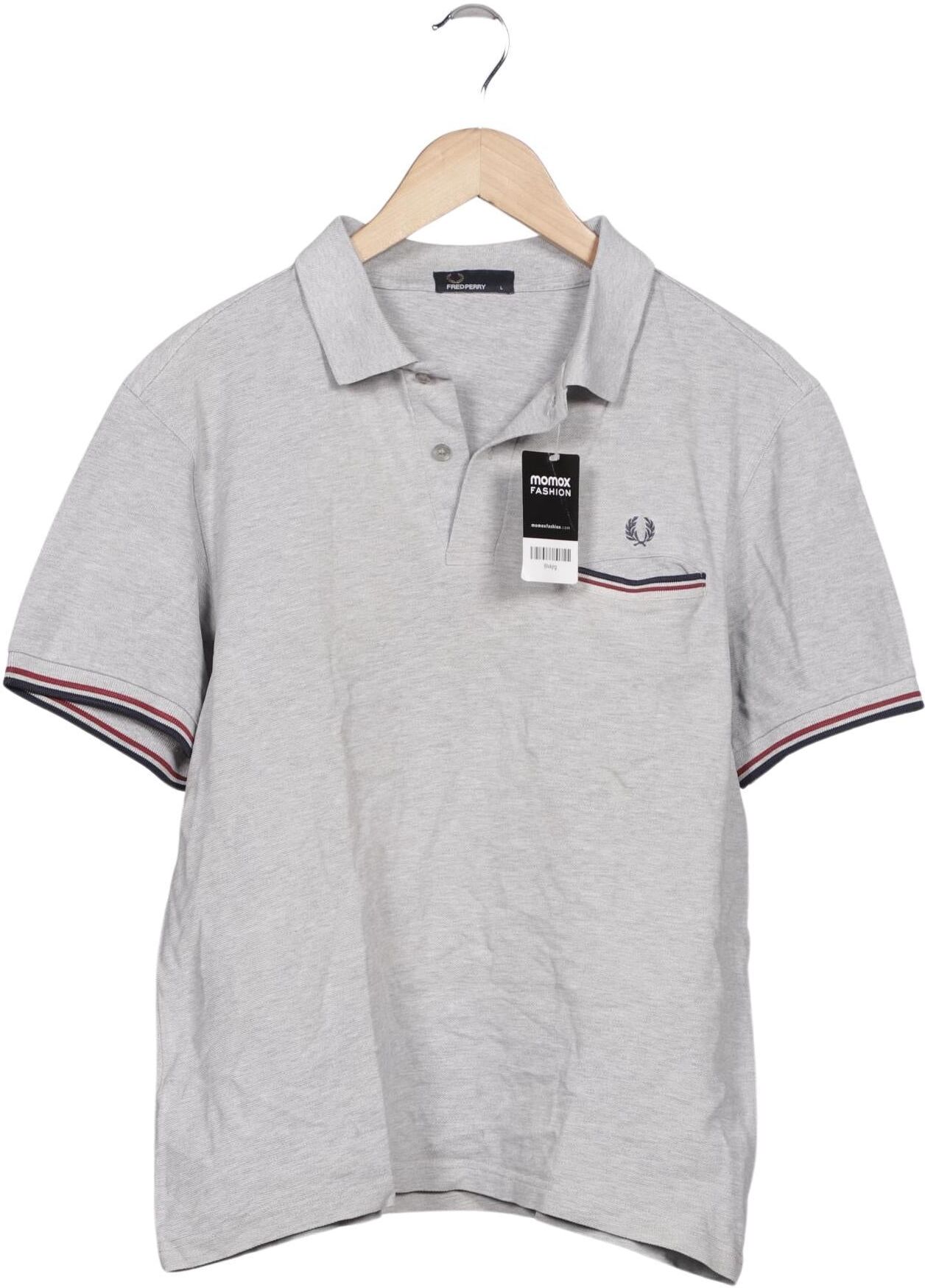 Fred Perry Herren Poloshirt, Grau, Gr. L, Baumwolle - Second Hand
