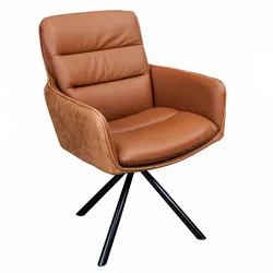 riess-ambiente Stuhl BIG GEORGE - cognac Echtleder Microfaser mit Armlehne Retro Drehbarer Design