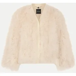 Kurze Jacke mit Federn Beige 34