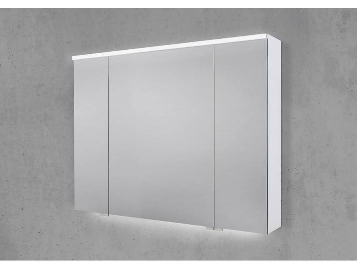 Spiegelschrank 90 cm 3 türig mit integrierter MULTI Light LED Beleuchtung Doppelspiegeltüren